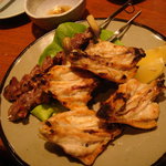 門前茶屋 - 大山鶏の串焼き（砂肝、手羽先）