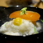 御幸町 田がわ - 河豚白子蕪蒸し・唐墨添え