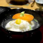 御幸町 田がわ - 河豚白子蕪蒸し・唐墨添え