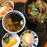 活魚料理 花惣 - ステーキ丼♪(ミニうどん付き) 1.380円