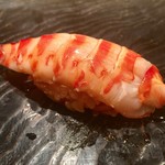 鮨 とかみ - 車海老 しっかり茹でてあり、甘味が広がる