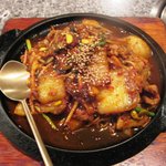 一楽 - 豚キムチ炒め定食￥８９３の「豚キムチ」