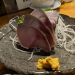 天史朗鮨 - 〆鯖　辛子醤油で頂きます