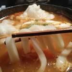 山元麺蔵 - 平打ち状になっています。モッチリ感は流石ですね。