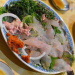 浜貞 - 活カワハギ造り（３，２００円＋税）２０１９年１月