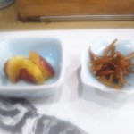 Miyako zushi - 小鉢2つ　薩摩芋とキンピラ