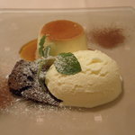 ソラリア - フロマージュのアイスとパンナコッタ、チョコレートケーキ