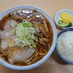 Ampuku Tei - 支那筍麺(油抜き)＋半ライス