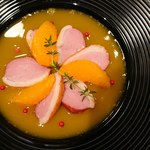 カフェレストラン ルシェッロ - 紅茶鴨のスモーク　オレンジソース