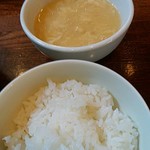 中華バルSAISAI。 - コーンと卵のスープ　ごはん