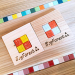 Kurafuto Kafe Bikku Foresuto - 当店製作オリジナル　ひの木とモザイクタイルのコースター