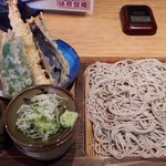 Sobadokoro Minatoan - 野菜つけ天907円+海老天410円