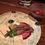 旬膳甜酒 創庵 - 鴨松風、天然ぶりへしこ、ベニくるり大根、梅の甘露煮