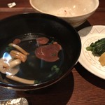 旬膳甜酒 創庵 - 蟹ご飯、お漬物、茸汁