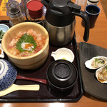 Ohitsugohan Shirokujichuu - 海の彩りおひつごはんと牡蠣のセット(蒸し牡蠣のおろしポン酢)@1,388