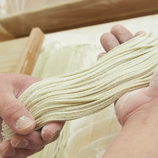 Hand-made stone-milled 100 percent soba noodles