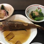 ささら - ほうぼう煮付け すずき刺身 小松菜おひたし