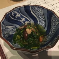 ささら庭 - 京壬生菜と海老のお浸し