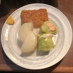 おかめ - イカ天、大根、ロールキャベツ