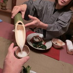 花仙庵 仙仁温泉 岩の湯 - 食前酒は遠藤酒造のどぶろく