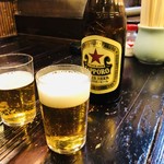 居酒屋越乃赤たぬき - サッポロラガー赤星