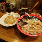 ラーメンTAIZO - ハンチャーハンセット800円＋黒100円＋しなちく100円