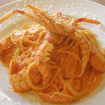 Scampi tomato cream spaghetti