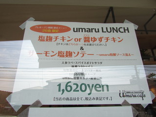 ウマルカフェ - プレオープン期間 限定メニュー：umaru LUNCH 醤ゆずチキン&サーモン塩麹ソテー ～umaru特製ソース添え～