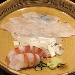 Ippongi Ishibashi - ＊カワハギは肝ポン酢で頂くと美味しいですね。 車海老も甘いこと。