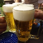 Mendokoroasuka - ビール（乾杯）