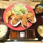 串亭 渋谷ストリーム - 牡蠣フライ御膳 ご飯、みそ汁おかわり可