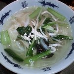 皇閣 - ザーサイ麺（白湯）