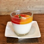 はん亭 - 【ランチコース 四季彩串揚げ8種@税込2,916円】洋梨のババロア