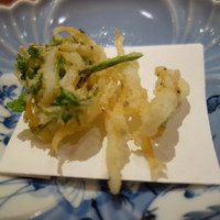 一心鮨 光洋 - セリと白魚のかき揚げ