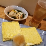 和食ながい - まずはお通しと出汁巻き玉子でノンアル乾杯