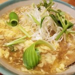 和食ながい - 季節のあんかけ稲庭うどん(玉子とじ、豚肉、白菜、ウルイいり)