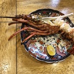 旬ものと日本酒 とみ笑 - 伊勢海老の炭火焼き