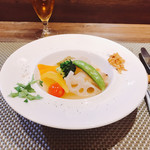 創作イタリアン Gemelli - イベリコ豚ホホ肉と大根の煮込み ジェノベーゼ添え