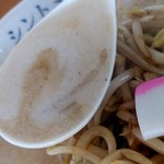 極濃湯麺 シントミ - 【2019.1.27(日)】濃厚タンメン(並盛・150g)810円のスープ