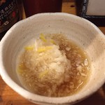 焼鳥 酉たけ - お通し2 定番の鬼おろし　柚子が効いてます