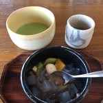 大甘堂 - あんみつ 500円   抹茶 300円