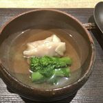 馳走 松宮 - 羊肉の水餃子にお出汁をかけたもの