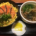 Horikawa Yamagasoba - サーモンネギトロ丼セット
