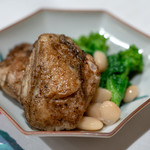 うを徳 - 2019.1 厚岸牡蠣ソテー 北海道大福豆 菜の花