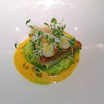 Le Caneton - 高知県産金目鯛とイタヤ貝のソテーサフランソース