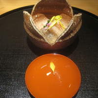 日本料理 幸庵 - 先付（ズワイ・平茸・菊の花＆菊酒）