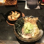 池田てつなべ餃子 - セットの餃子&醤油まぜそば