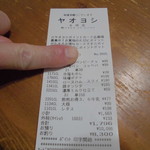 ヤオヨシ - レシート