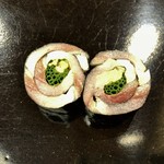 日本橋蛎殻町 すぎた - 〆鯖 大葉 ガリの巻き