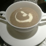 TEPPAN DINING KAMIYA - ゴボウのスープです。